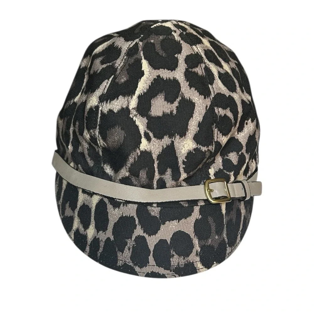 COACH New York Park Ocelot Cap Black/Tan M/L Belt & Buckle Trim F83729 MSRP $128
